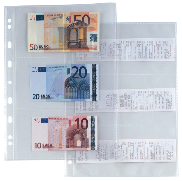 Buste in polipropilene per banconote e scontrini confezione da 10pz