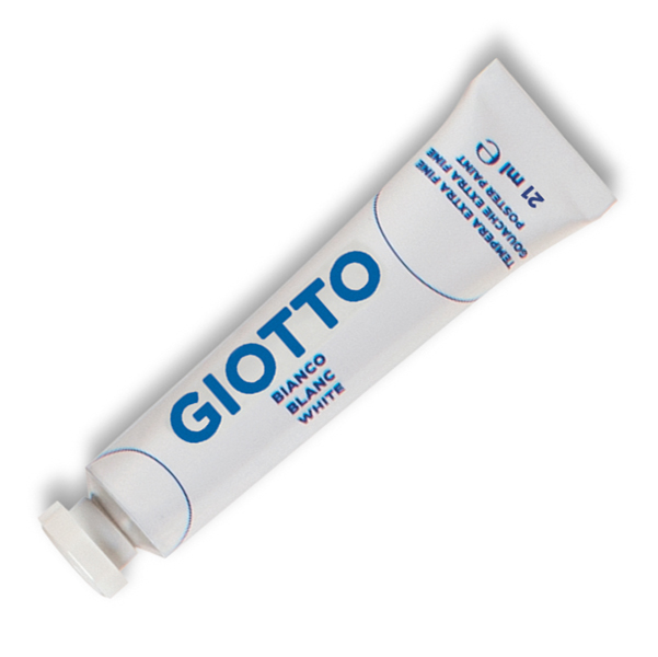 Colore a tempera Giotto colore bianco tubetto da 21ml