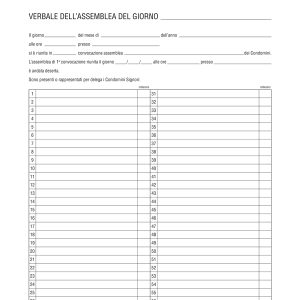 Registro verbali condominio assemblea 96 pagine
