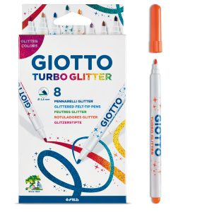 Pennarelli Turbo Maxi Glitter confezione da 8 colori