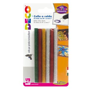 Stick 12 colle per pistole mini glitter assortiti