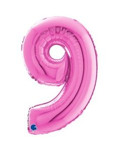 Palloncino foil colore fuxia numero 9 102cm