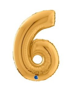 Palloncino foil colore oro numero 6 66cm