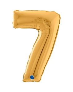 Palloncino foil colore oro numero 7 102cm