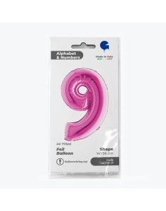 Palloncino foil colore fuxia numero 9 35cm