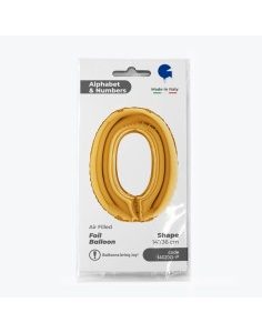 Palloncino foil colore oro numero 0 35cm