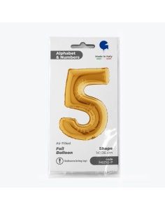 Palloncino foil colore oro numero 5 35cm