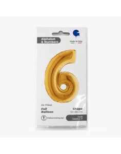 Palloncino foil colore oro numero 6 35cm