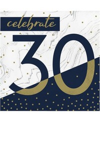 Tovagliolo 30anni Happy Birthday Navy confezione da 16pz