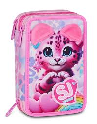 Astuccio 3 zip con corredo Sj Gang Girl Heart Buddy