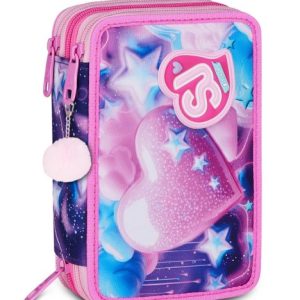 Astuccio 3 zip con corredo Sj Gang Fluffy Pink Girl