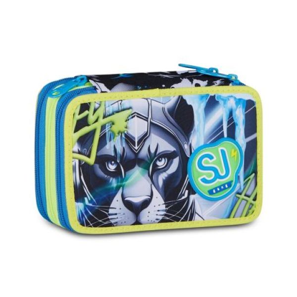 Astuccio 3 zip con corredo Sj Gang Glace Panther Boy