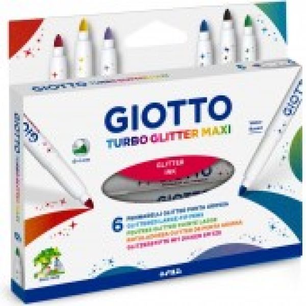 Pennarelli Turbo Maxi Glitter confezione da 6 colori